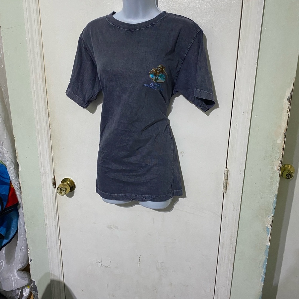 Gray T-Shirt with Palm Tree Graphic